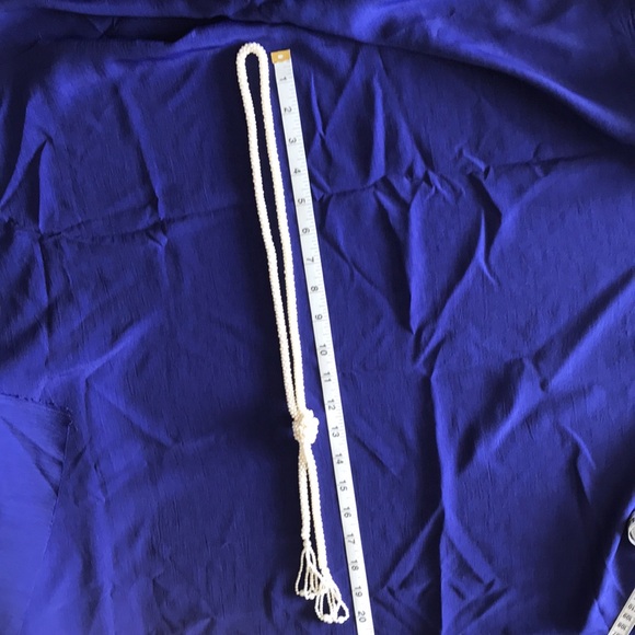 Vintage Faux Pearl Tassel Wrap / Cord / Lariat Necklace with Knot, Ivory - Picture 9 of 10